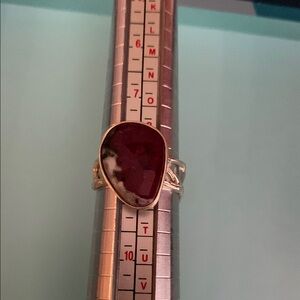 925. Sterling Silver Natural Ruby Stone Ring-NWOT